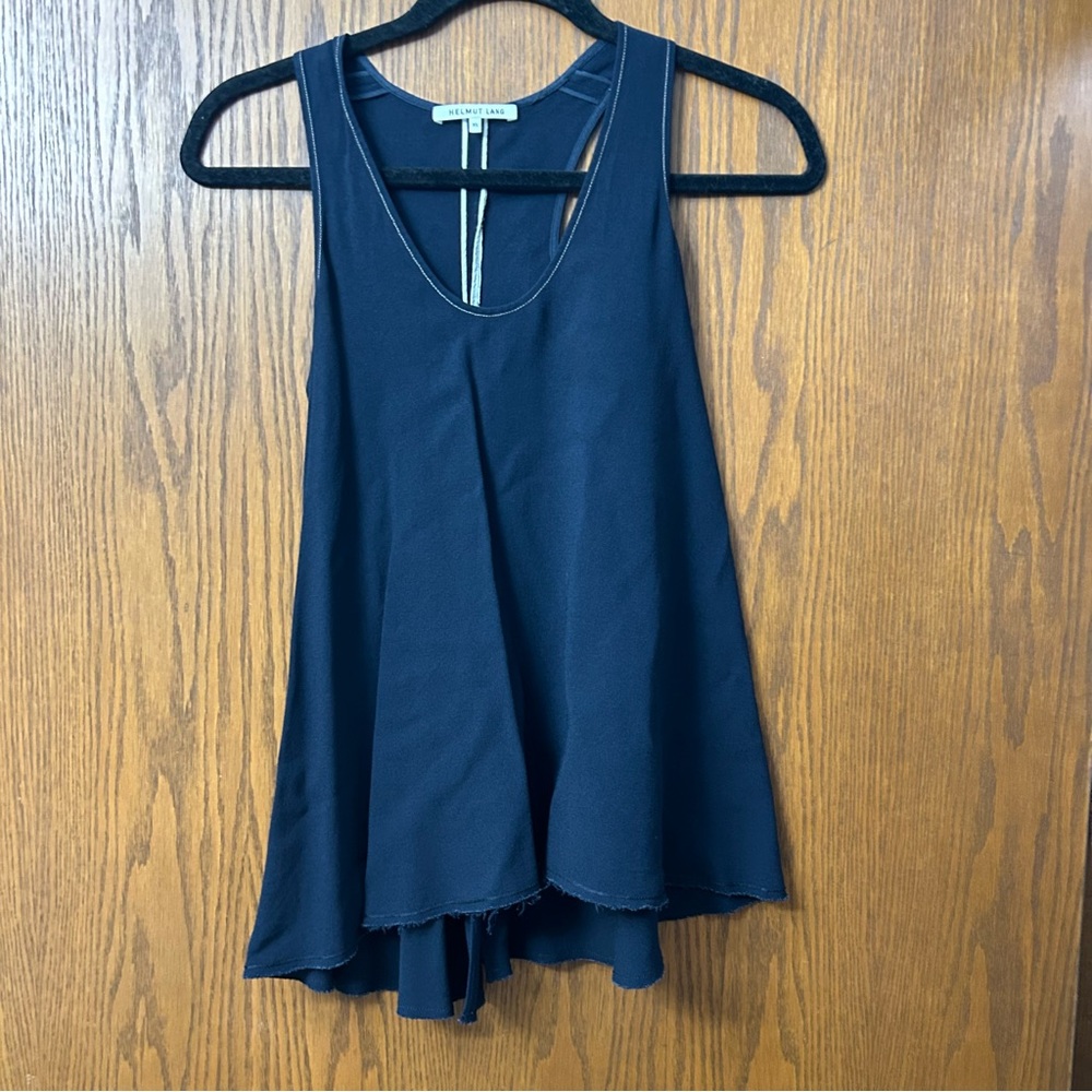 Helmut Lang XS navy tank top, spilt back